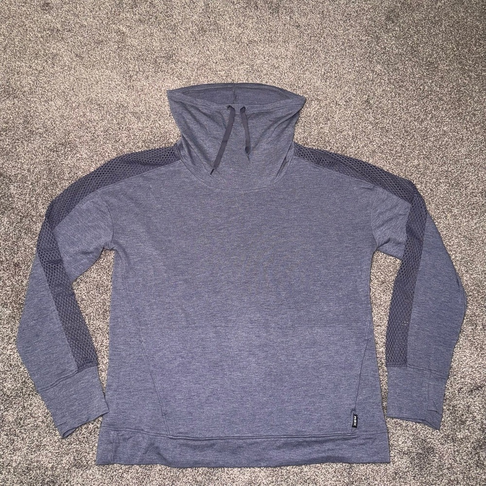 RBX Women's Purple Gray Funnel Neck Long Sleeve Athletic Sweatshirt Size Large